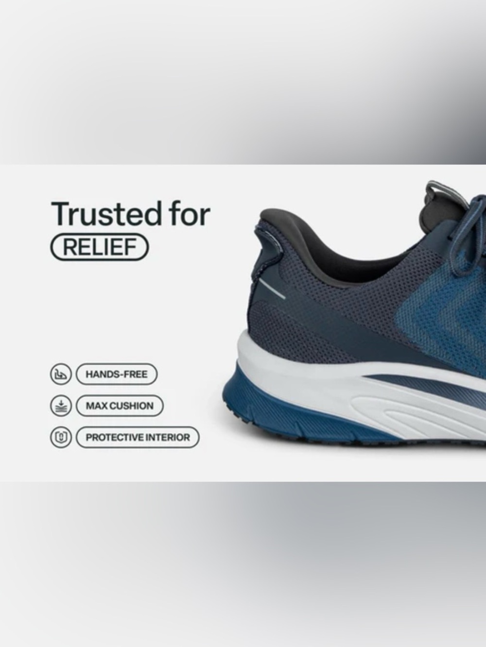 Men's Blue Knit Running Sneakers - Picture 5 of 16